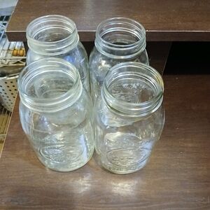 Clear Glass Storage Jars Set for Kitchen